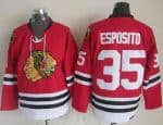 Blackhawks #35 Tony Esposito Red CCM Throwback Stitched Jersey