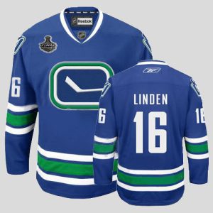 Canucks 2011 Stanley Cup Finals #16 Trevor Linden Blue Third Stitched Jersey