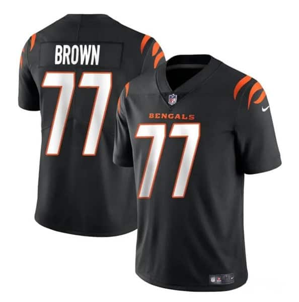 Cincinnati Bengals #77 Trent Brown Black Vapor Untouchable Limited Stitched Jersey