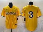 Boston Red Sox #3 Ceddanne Rafaela Gold City Connect Stitched Jersey