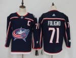 Columbus Blue Jackets #71 Nick Foligno Navy Stitched Adidas Jersey