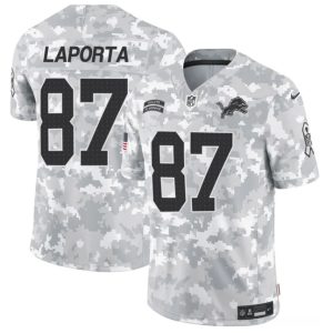 Detroit Lions #87 Sam LaPorta Arctic Camo 2024 F.U.S.E. Salute To Service Limited Stitched Jersey