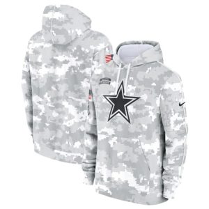 Dallas Cowboys 2024 Arctic Camo Salute To Service Club Fleece Pullover Hoodie