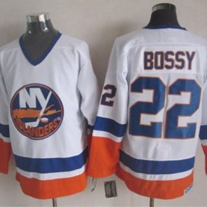 Islanders #22 Mike Bossy White CCM Throwback Stitched Jersey