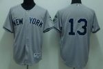 Yankees #13 Alex Rodriguez Stitched Grey Jersey