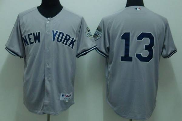 Yankees #13 Alex Rodriguez Stitched Grey Jersey