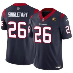 Houston Texans #26 Devin Singletary Navy 2023 F.U.S.E. With John Madden Patch Vapor Limited Stitched Jersey