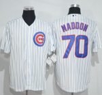 Cubs #70 Joe Maddon White(Blue Strip) New Cool Base Stitched Jersey