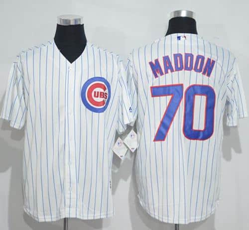 Cubs #70 Joe Maddon White(Blue Strip) New Cool Base Stitched Jersey