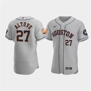 Houston Astros #27 Jose Altuve Gray 60th Anniversary Flex Base Stitched Baseball Jersey