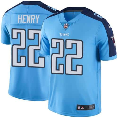 Titans #22 Derrick Henry Light Blue Stitched Limited Rush Nike Jersey