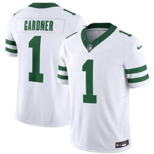New York Jets #1 Ahmad Sauce Gardner White 2023 F.U.S.E. Vapor Limited Throwback Stitched Jersey