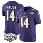 Baltimore Ravens #14 Kyle Hamilton Purple F.U.S.E. 2024 AFC North Division Champions Vapor Limited Jersey