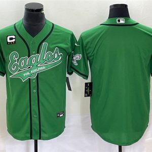 Philadelphia Eagles Blank Green With C Patch Cool Base Stitched Jersey