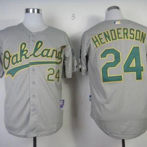 Athletics #24 Rickey Henderson Grey Cool Base Stitched Jersey