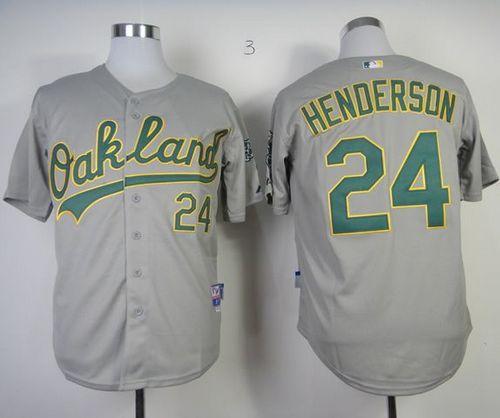 Athletics #24 Rickey Henderson Grey Cool Base Stitched Jersey