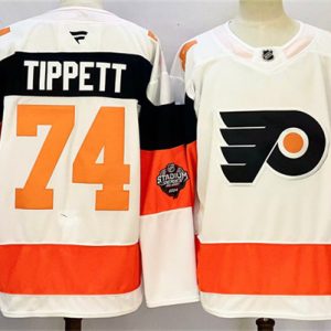 Philadelphia Flyers #74 Owen Tippett White 2024-25 With A Patch Stitched Jersey