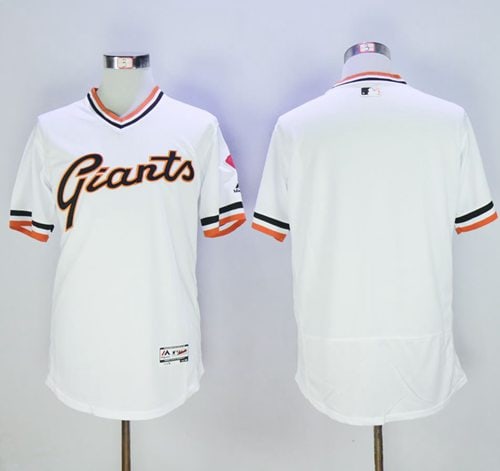 Giants Blank White Flexbase Authentic Collection Cooperstown Stitched Jersey