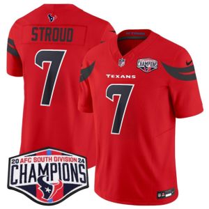 Houston Texans #7 C.J. Stroud Red F.U.S.E. 2024 AFC South Division Champions Vapor Limited Stitched Jersey