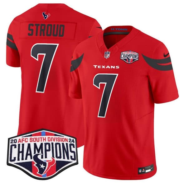 Houston Texans #7 C.J. Stroud Red F.U.S.E. 2024 AFC South Division Champions Vapor Limited Stitched Jersey