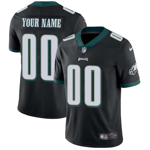 Eagles Customized Black Vapor Untouchable Limited Stitched Jersey