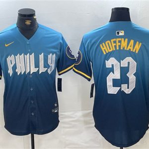 Philadelphia Phillies #23 Jeff Hoffman Blue 2024 City Connect Limited Stitched Jersey