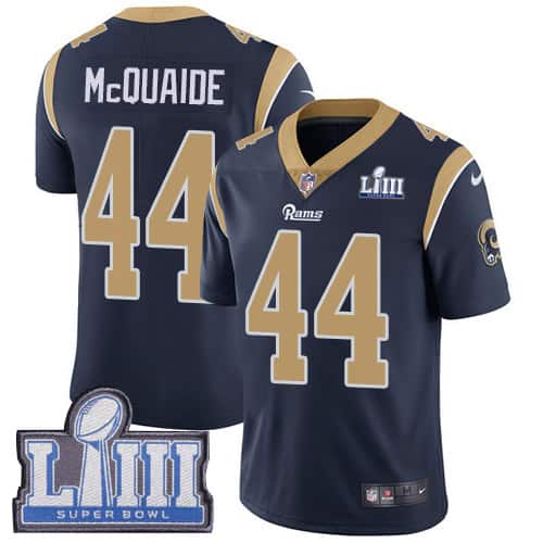 Los Angeles Rams #44 Jacob McQuaide Navy Blue Super Bowl LIII Vapor Untouchable Limited Stitched Jersey
