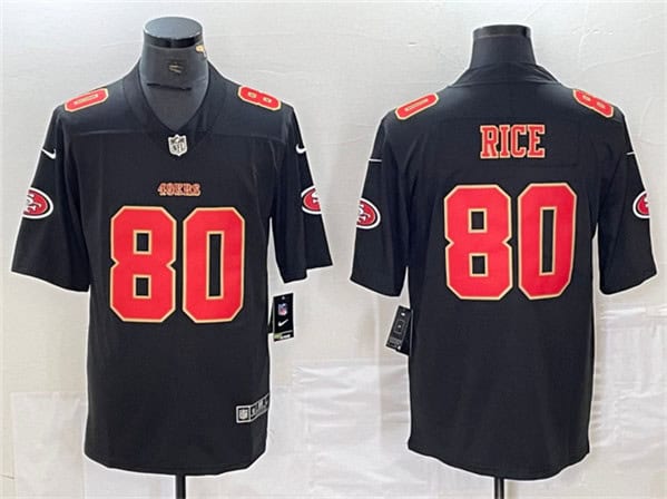 San Francisco 49ers #80 Jerry Rice Black Vapor Untouchable Limited Stitched Jersey