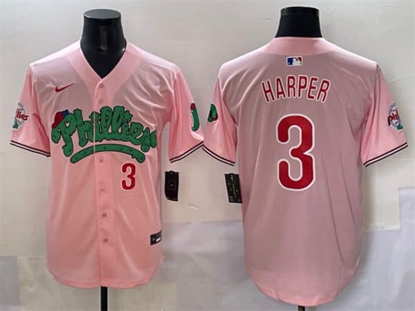 Philadelphia Phillies #3 Bryce Harper Pink Phanatic Limited Stitched Jersey
