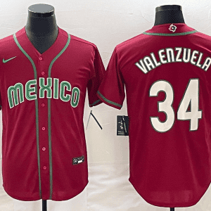 Mexico #34 Fernando Valenzuela 2023 Red World Classic Stitched Jersey