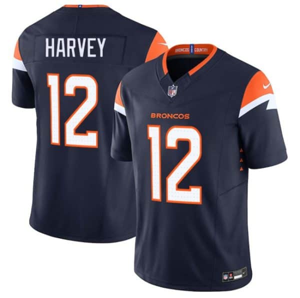 Denver Broncos #12 RJ Harvey Navy F.U.S.E. Vapor Limited Stitched Jersey