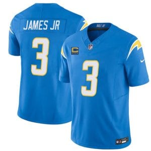 Los Angeles Chargers #3 Derwin James JR Blue 2025 F.U.S.E With 4-Star C Patch Vapor Limited Stitched Jersey