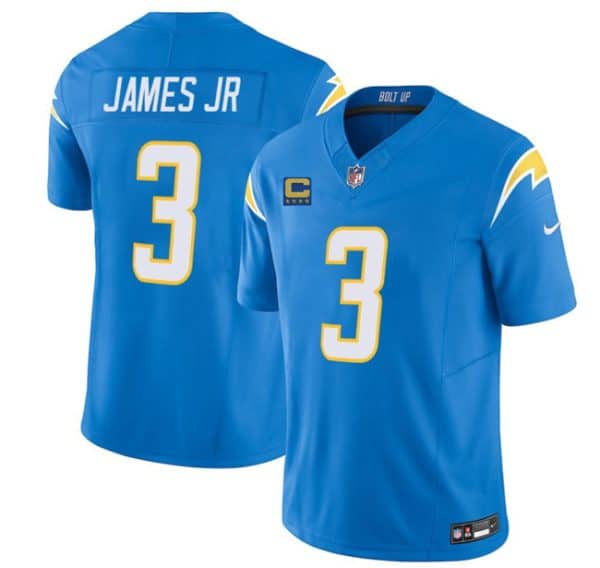 Los Angeles Chargers #3 Derwin James JR Blue 2025 F.U.S.E With 4-Star C Patch Vapor Limited Stitched Jersey