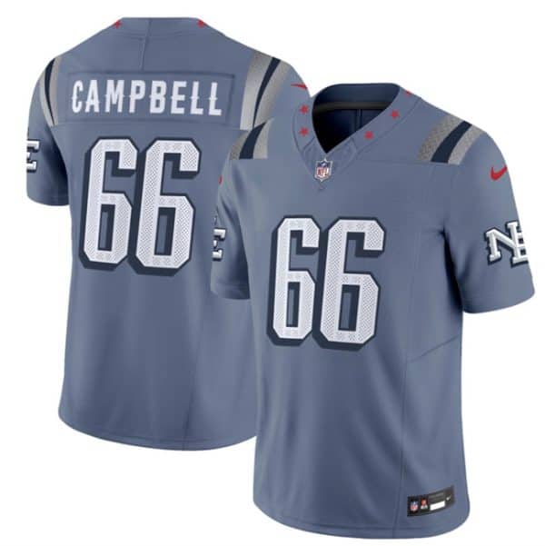New England Patriots #66 Will Campbell 2025 F.U.S.E. ¡°Rivalries¡± Vapor Limited Football Stitched Jersey