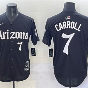 Arizona Diamondbacks #7 Corbin Carroll Black 'Gothic Desert Fang Edition' Vapor Limited Stitched Jersey