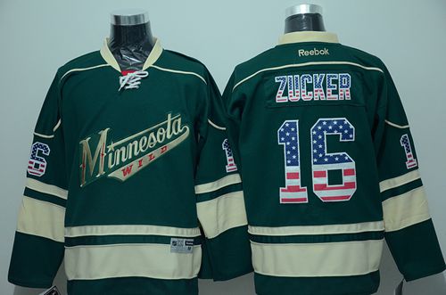 Minnesota Wild Custom Name Number Size Green USA Flag Fashion Stitched Jersey