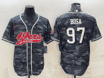 San Francisco 49ers #97 Nick Bosa Grey Camo With Patch Cool Base Stitched Baseball Jersey