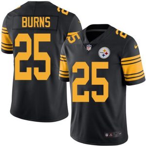 Steelers #25 Artie Burns Black Stitched Limited Rush Nike Jersey