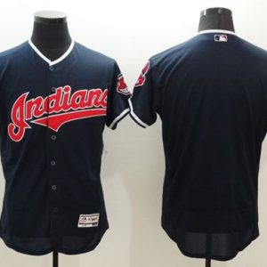 Indians Blank Navy Blue Flexbase Authentic Collection Stitched Jersey