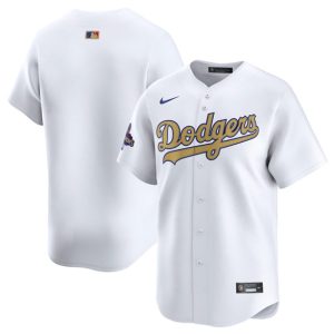 Los Angeles Dodgers Blank White 2025 Gold Collection Limited Stitched Jersey