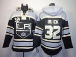 Kings #32 Jonathan Quick Black Sawyer Hooded Sweatshirt Stitched Jersey