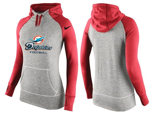 Nike Miami Dolphins Performance Hoodie Grey Red