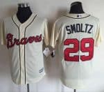 Braves #29 John Smoltz Cream New Cool Base Stitched Jersey