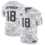 Minnesota Vikings #18 Justin Jefferson Arctic Camo 2024 F.U.S.E. Salute To Service Limited Stitched Jersey