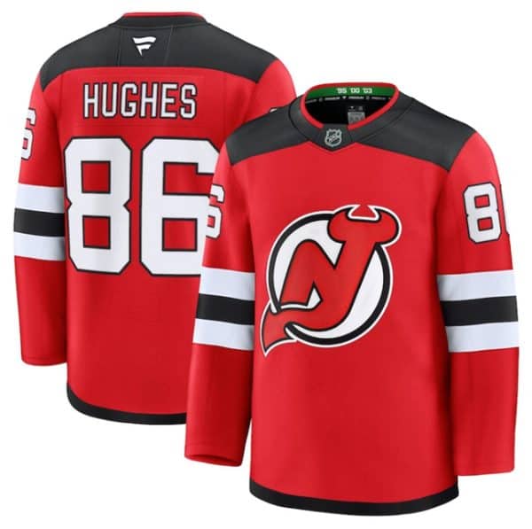 New Jersey Devils #86 Jack Hughes Red 2024-25 Home Stitched Jersey