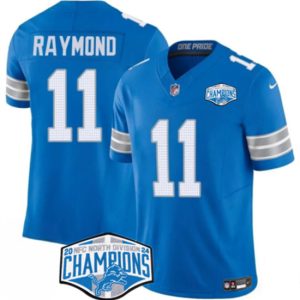 Detroit Lions #11 Kalif Raymond Blue 2024 NFC North Champions F.U.S.E. Vapor Limited Stitched Jersey