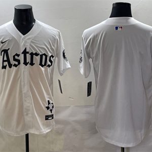 Houston Astros Blank White Gothic 'Houston Born Barrio Raised' Limited Stitched Jersey