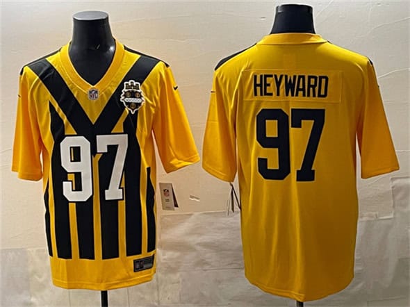 Pittsburgh Steelers #97 Cameron Heyward Gold 1933 Throwback Alternate Football Stitched Game Jersey