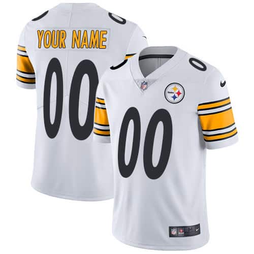 Custom Steelers Customized White Vapor Untouchable Limited Stitched Jersey