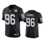 Raiders #96 Clelin Ferrell Black 60th Anniversary Vapor Limited Stitched 100th Season Jersey